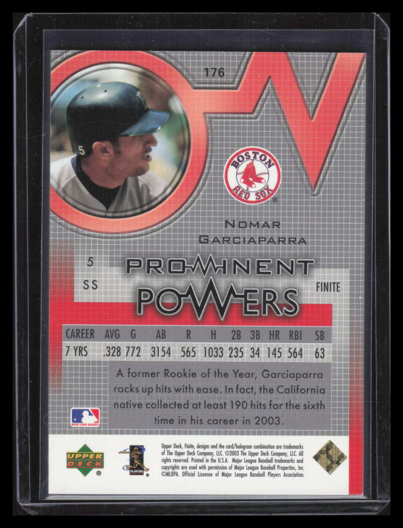 2003 Upper Deck Finite Gold 176 Nomar Garciaparra PP 33/199 Prominent Powers