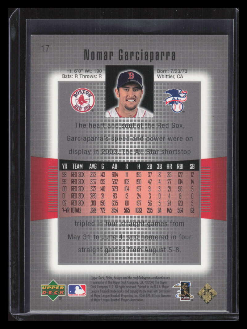 2003 Upper Deck Finite Gold 17 Nomar Garciaparra 47/199