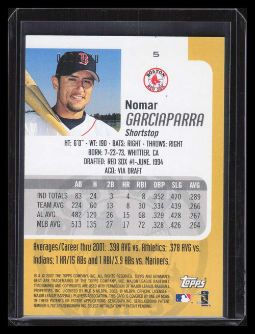 2002 Bowman's Best Red 5 Nomar Garciaparra 22/200