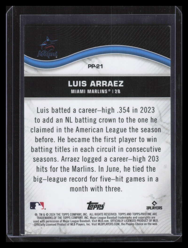 2024 Topps Pristine Pristine Production Gold Refractor pp21 Luis Arraez 31/50