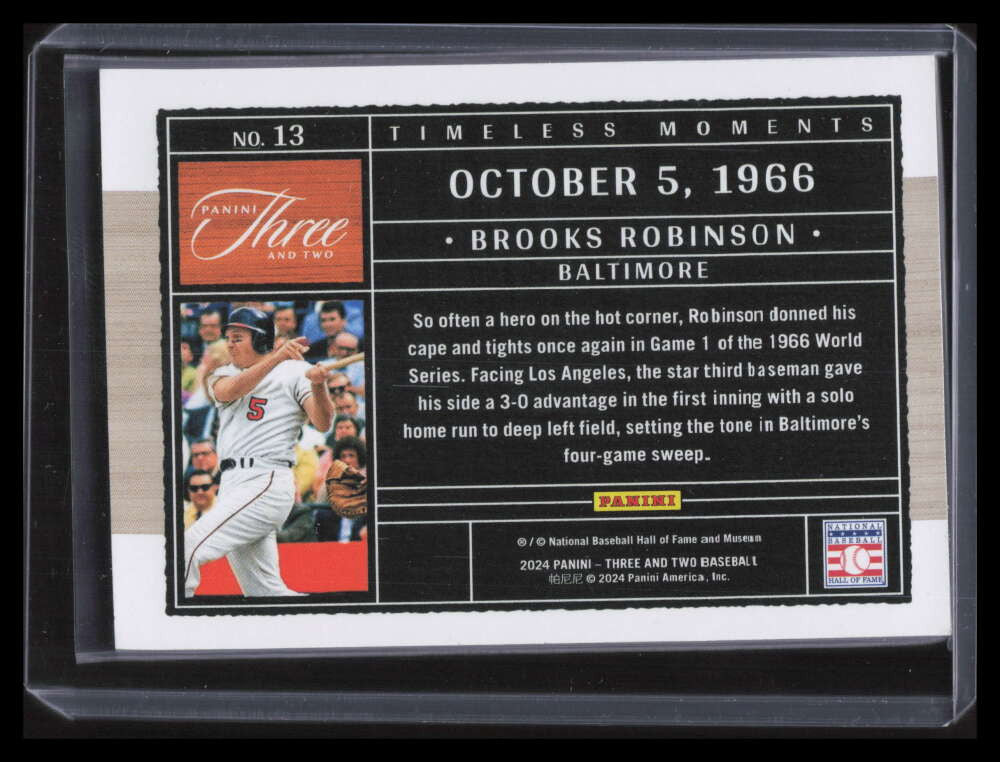 2024 Panini Three and Two Timeless Moments 13 Brooks Robinson 81/99