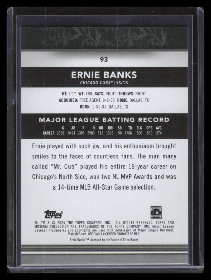 2024 Topps Museum Collection Ruby 93 Ernie Banks 6/50
