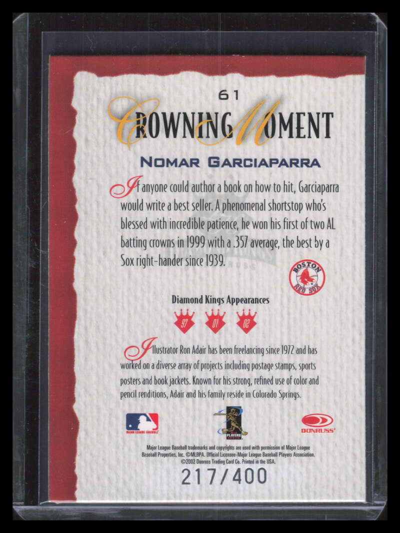 2002 Diamond Kings Silver Foil 61 Nomar Garciaparra 217/400