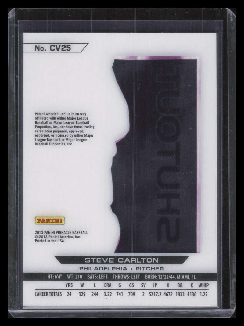 2013 Pinnacle Clear Vision Pitching Shutout 25 Steve Carlton