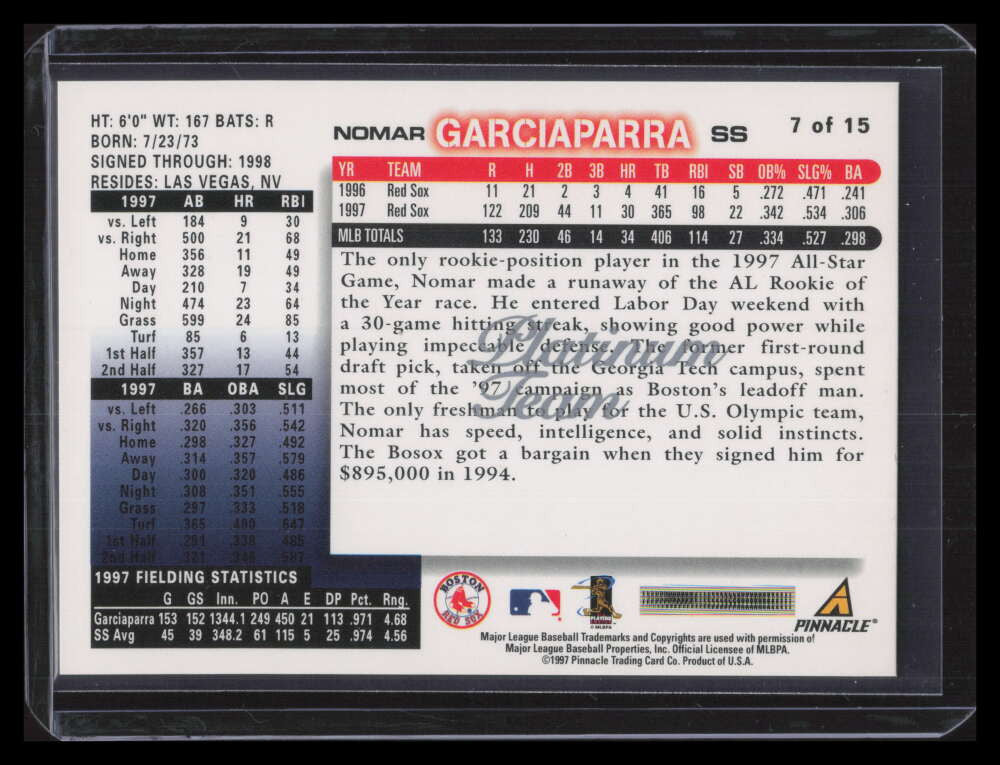 1998 Red Sox Score Platinum 7 Nomar Garciaparra