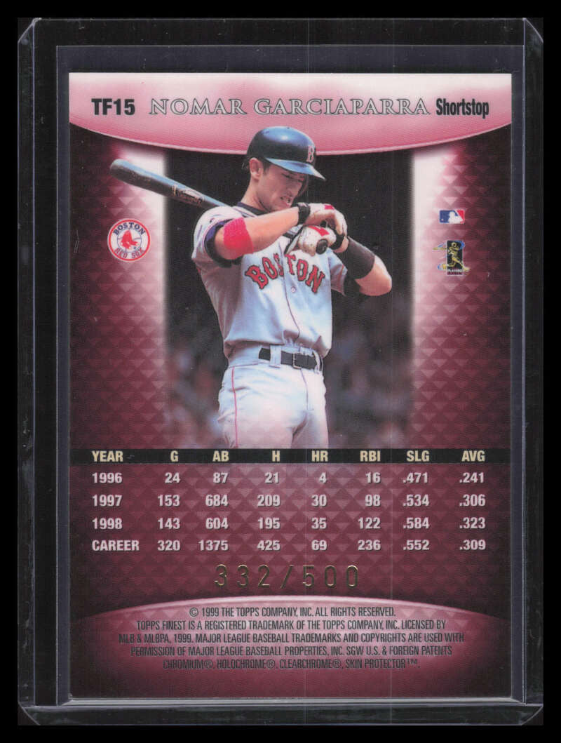 1999 Finest Team Finest Red tf15 Nomar Garciaparra 332/500
