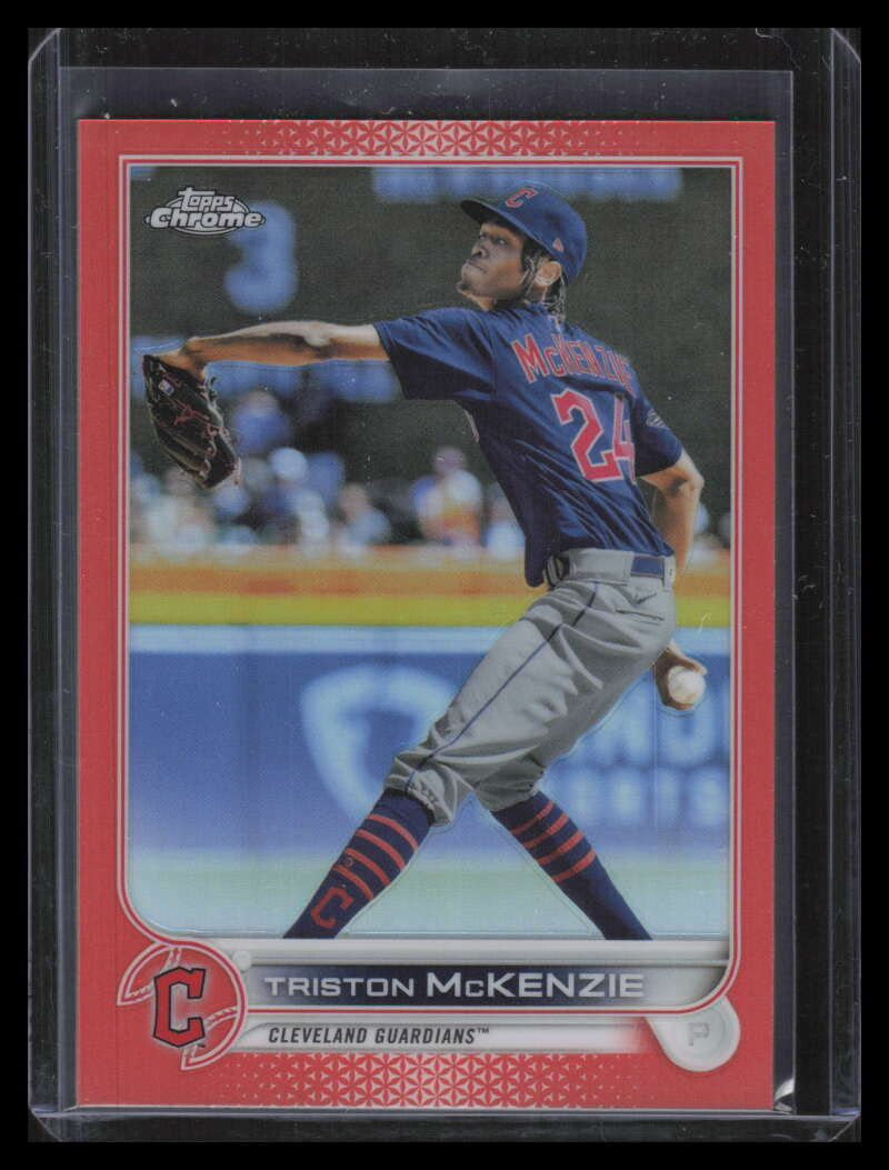 2022 Topps Chrome Orange Refractor 142 Triston McKenzie 7/25