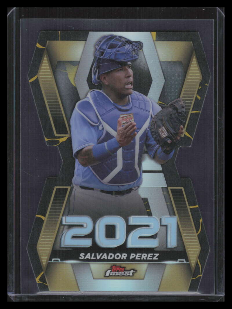 2022 Finest Career Year Die Cuts Kintsukuroi Black Gold Refractor Salvador Perez