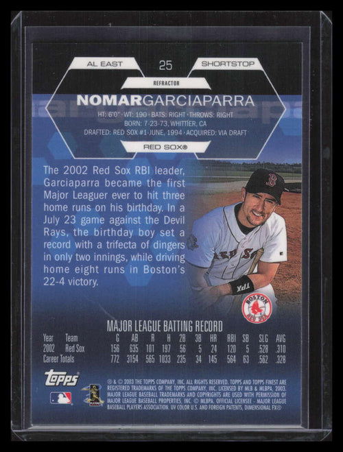2003 Finest Refractor 25 Nomar Garciaparra