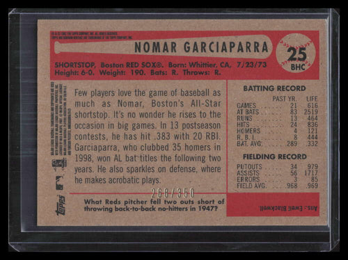 2002 Bowman Heritage Chrome Refractor 25bhc Nomar Garciaparra 268/350