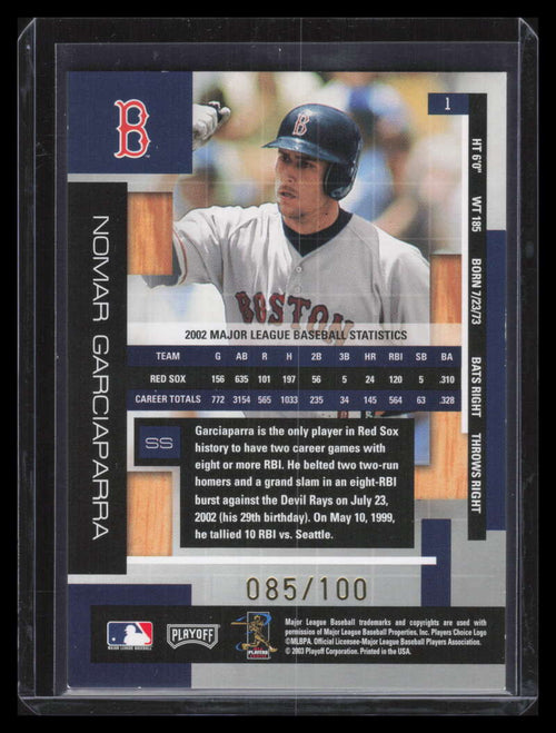 2003 Absolute Memorabilia Spectrum 1 Nomar Garciaparra 85/100