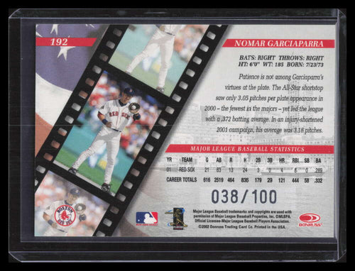 2002 Studio Proofs 192 Nomar Garciaparra 38/100