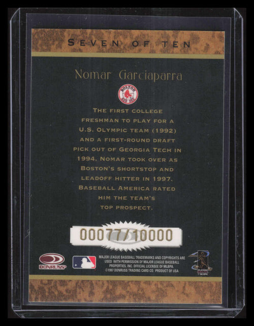 1997 Donruss Rookie Diamond Kings Canvas 7 Nomar Garciaparra 77/500