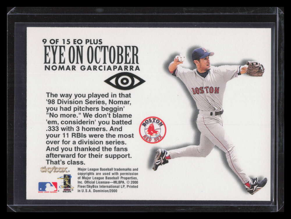 2000 SkyBox Dominion Eye on October Plus 9 Nomar Garciaparra