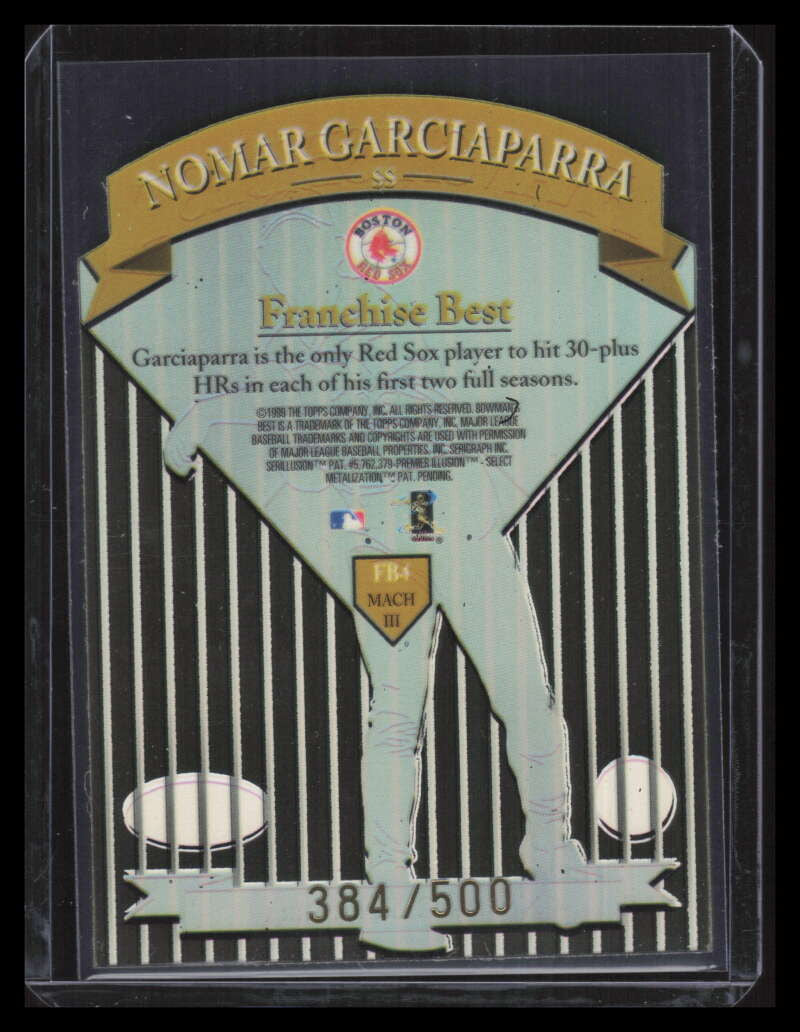 1999 Bowman's Best Franchise Best Mach III fb4 Nomar Garciaparra 384/500