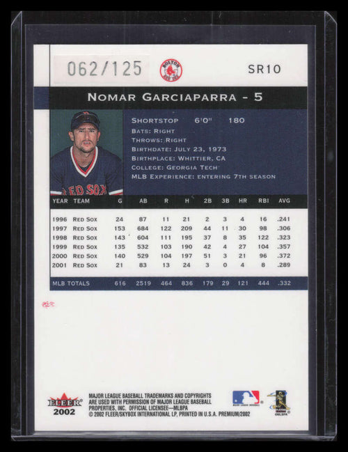 2002 Fleer Premium Star Ruby 10 Nomar Garciaparra 62/125