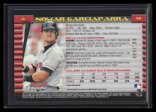 2002 Bowman Chrome Refractor 5 Nomar Garciaparra 409/500