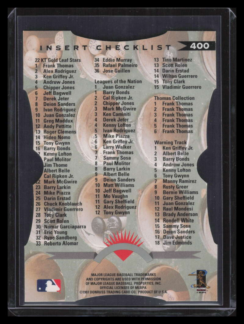 1997 Leaf Fractal Matrix Die Cuts 400 Nomar Garciaparra CL SZ Checklist