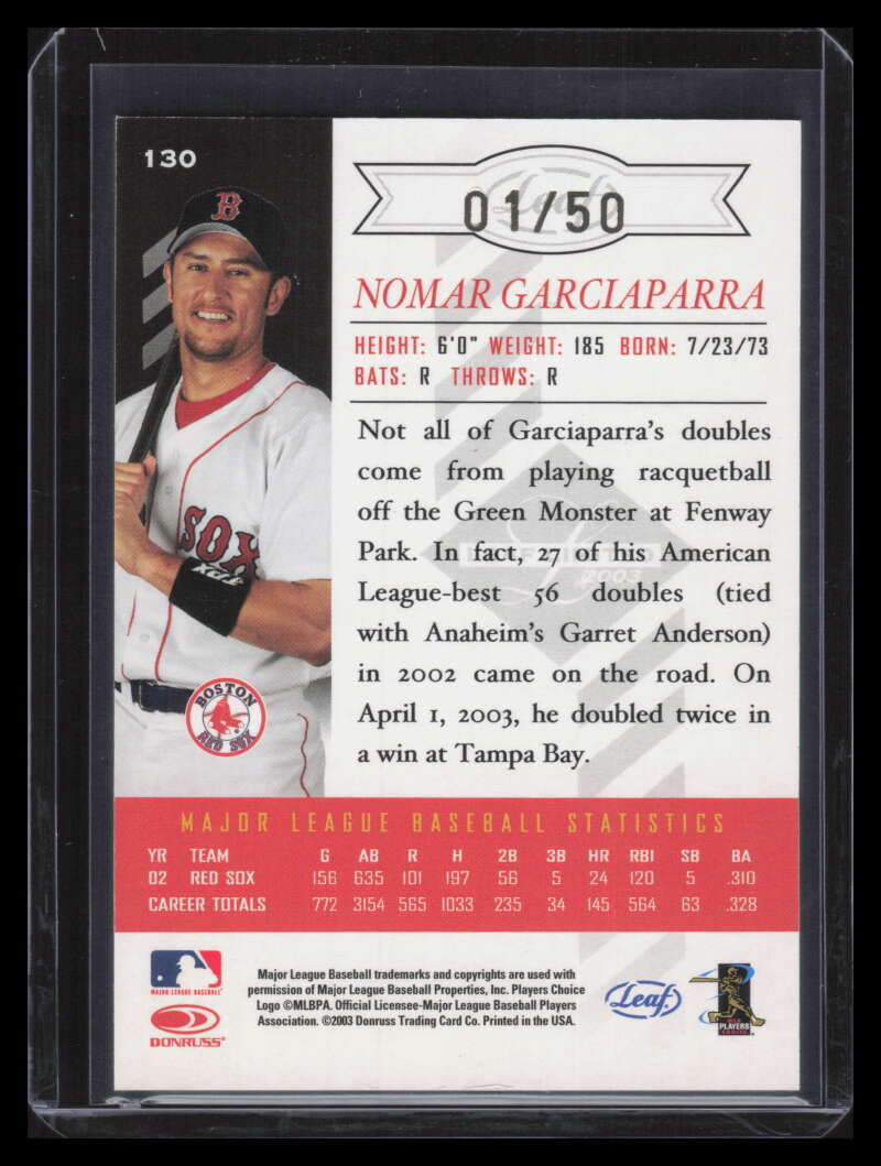 2003 Leaf Limited Gold Spotlight 130 Nomar Gaciaparra A 1/50