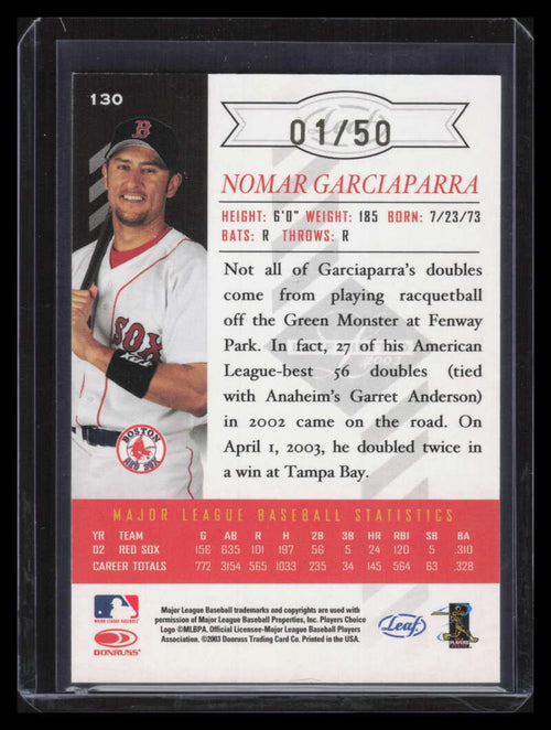 2003 Leaf Limited Gold Spotlight 130 Nomar Gaciaparra A 1/50