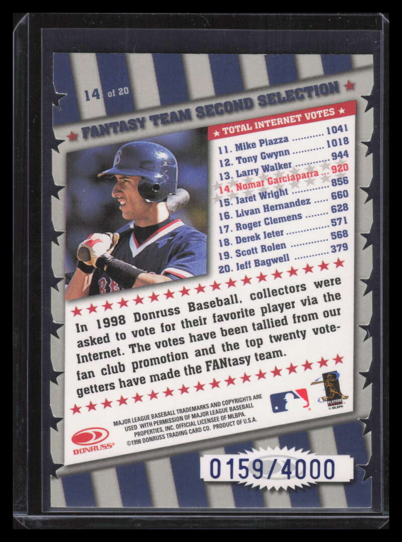 1998 Donruss FANtasy Team Die Cuts 14 Nomar Garciaparra 159/250
