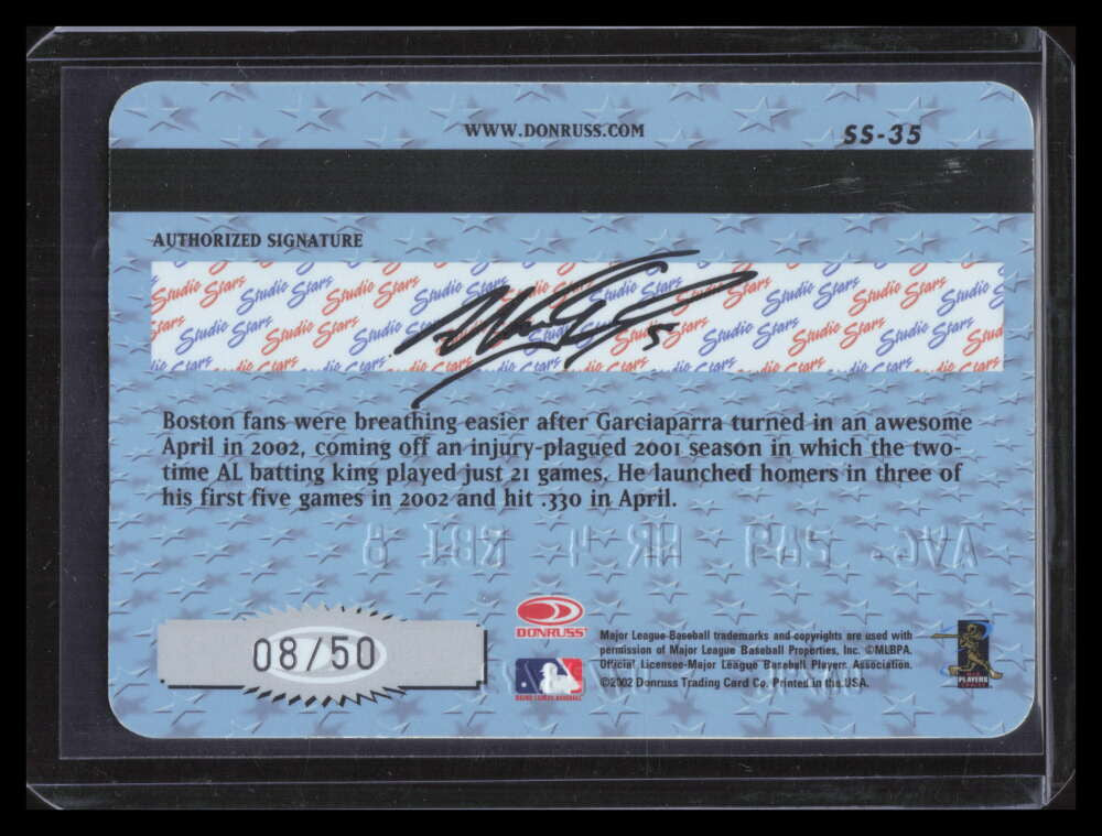2002 Studio Stars Platinum 35 Nomar Garciaparra 8/50