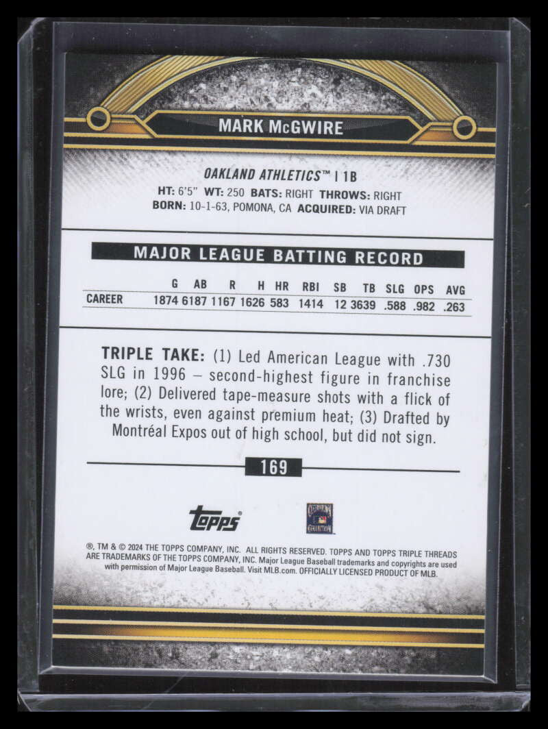 2024 Topps Triple Threads Sapphire 169 Mark McGwire 9/25