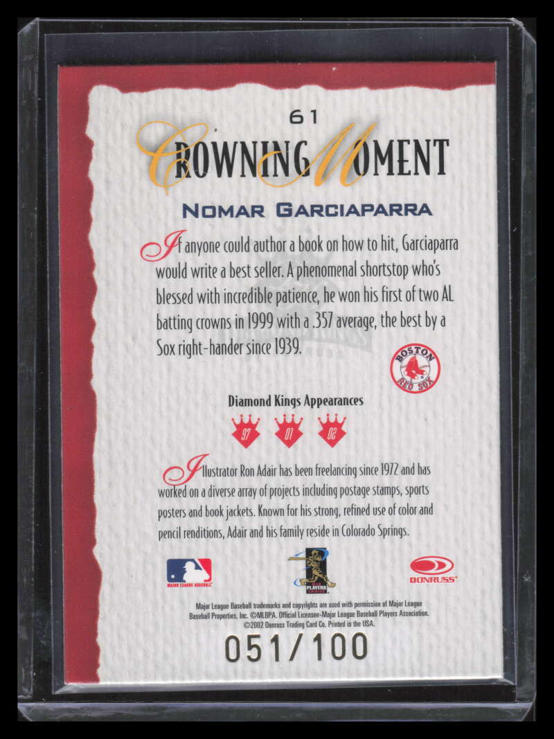 2002 Diamond Kings Gold Foil 61 Nomar Garciaparra 51/100