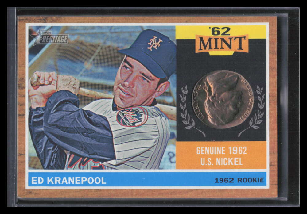 SOLD 159967 2011 Topps Heritage '62 Mint Coins Ek Ed Kranepool 1962 Genuine US Nickel