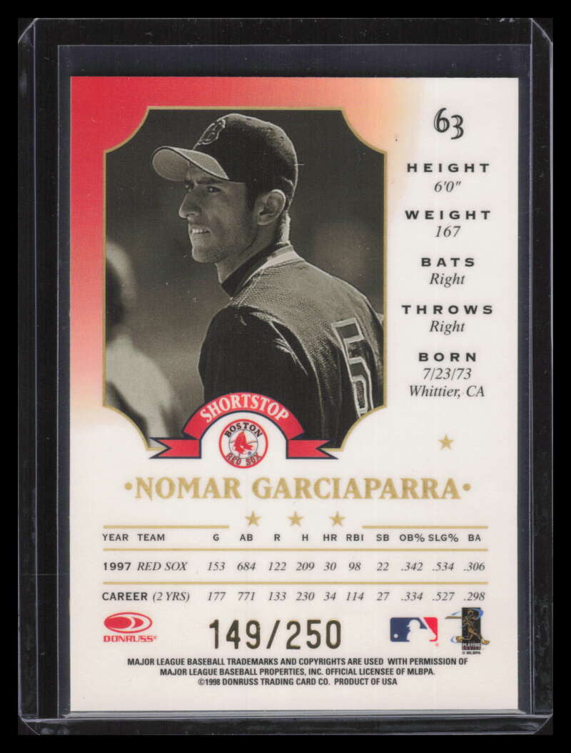 1998 Leaf Fractal Materials 63 Nomar Garciaparra WZ 149/250 Wood
