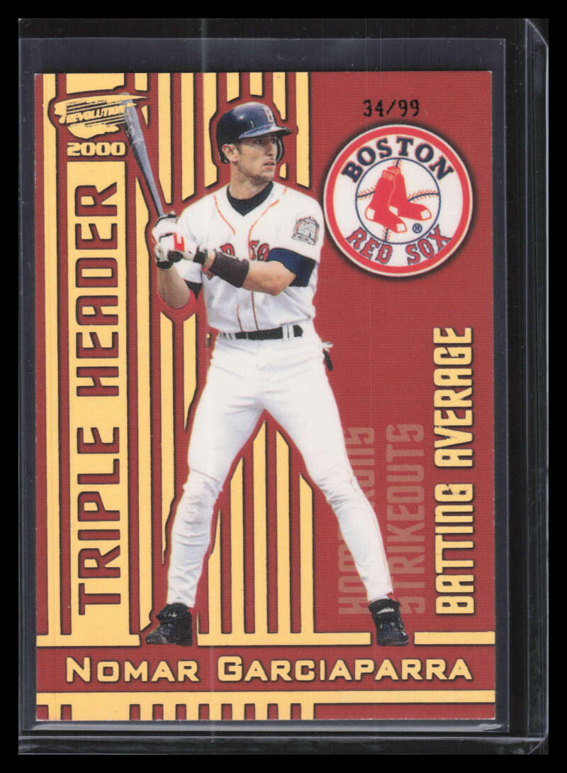 2000 Revolution Triple Header Holographic Gold 3 Nomar Garciaparra 34/99