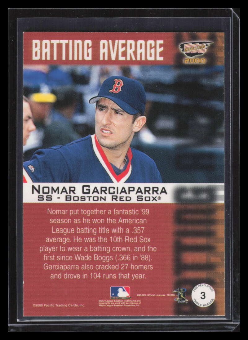 2000 Revolution Triple Header Holographic Gold 3 Nomar Garciaparra 34/99