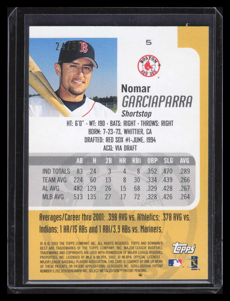 2002 Bowman's Best Gold 5 Nomar Garciaparra 24/50