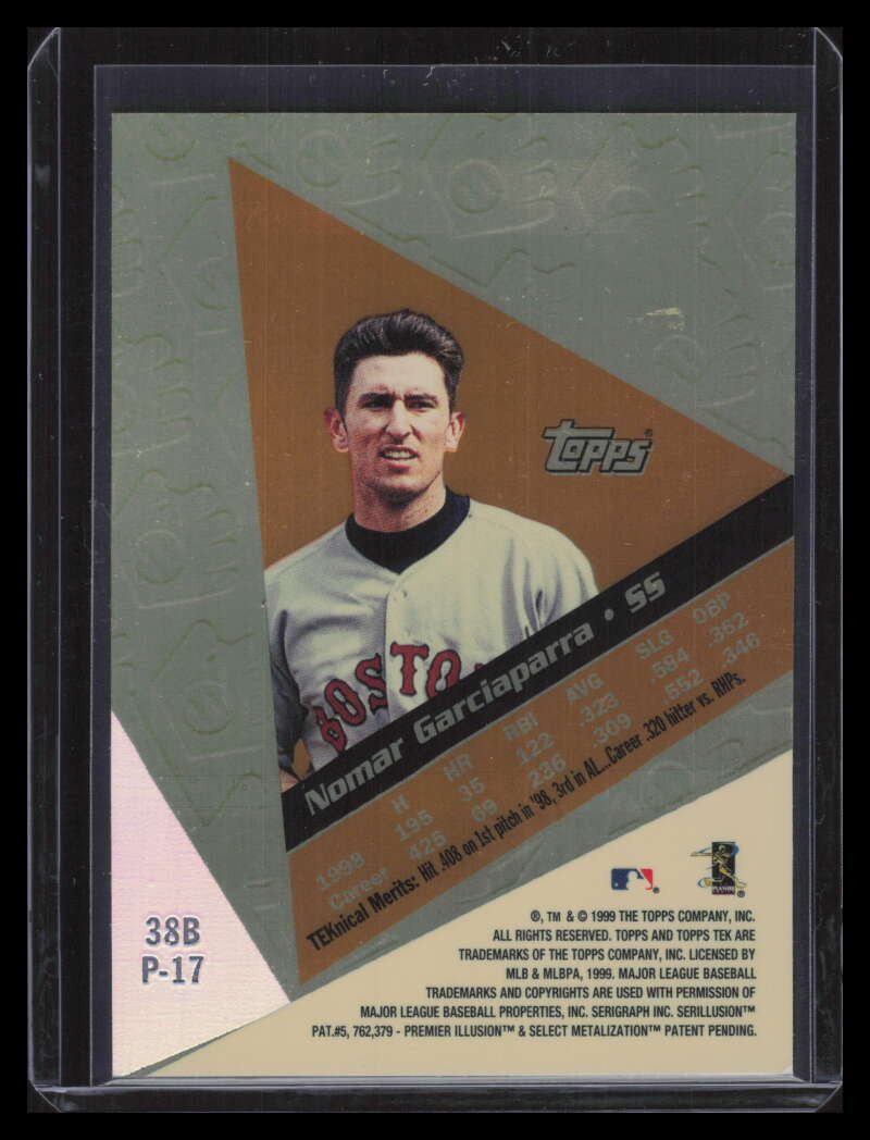 SOLD 160013 1999 Topps Tek Gold Pattern 17 38b Nomar Garciaparra MISSING SERIAL NUMBER