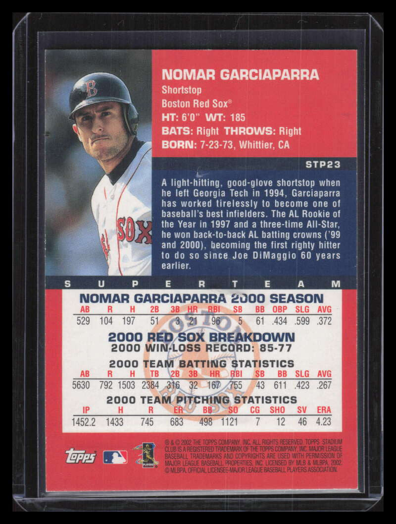 2001 Stadium Club Super Teams Exchange Superteam stp23 Nomar Garciaparra