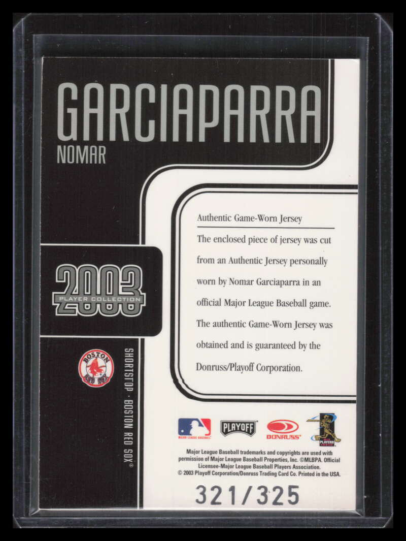 2003 Playoff Prestige Player Collection 26 Nomar Garciaparra Jersey 321/325