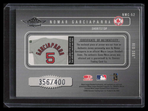 2002 Donruss Classics New Millennium 52 Nomar Garciaparra Jersey 356/400