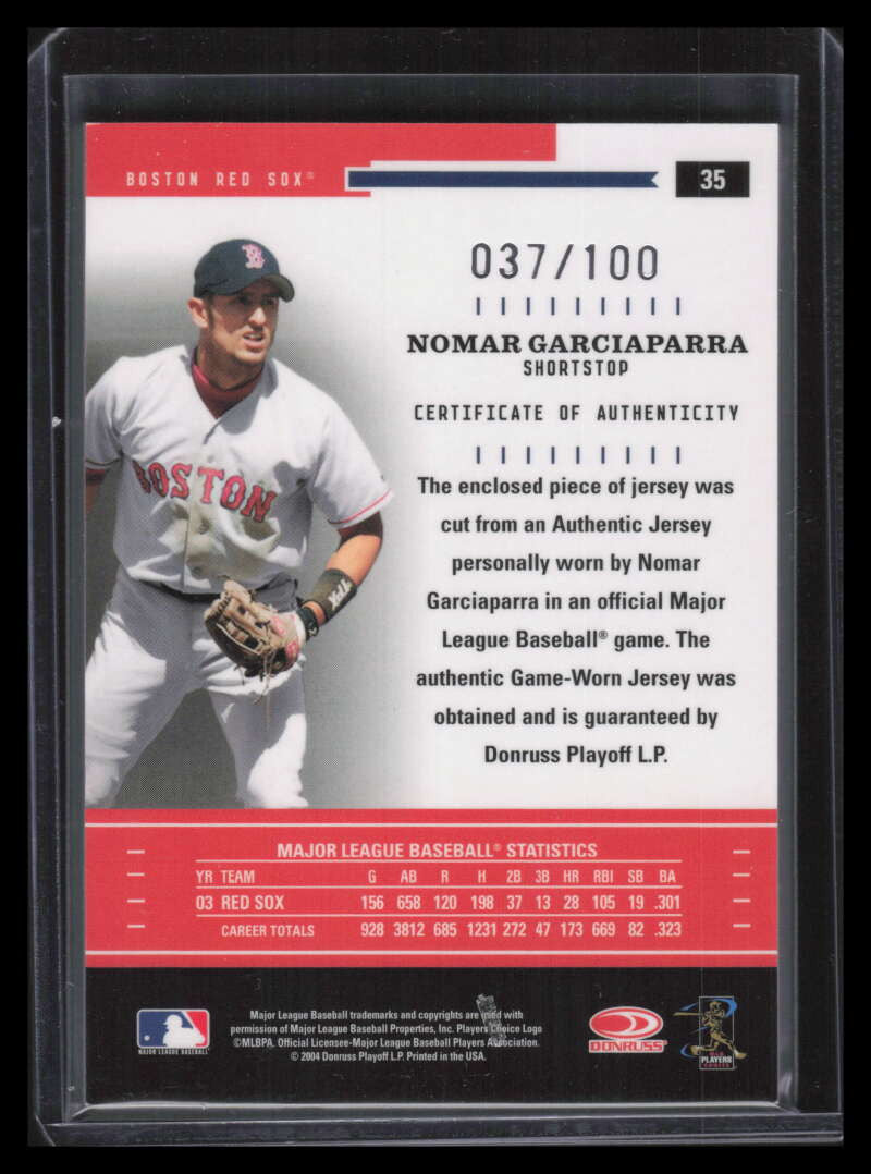 2004 Throwback Threads Material 35 Nomar Garciaparra Jersey 37/100