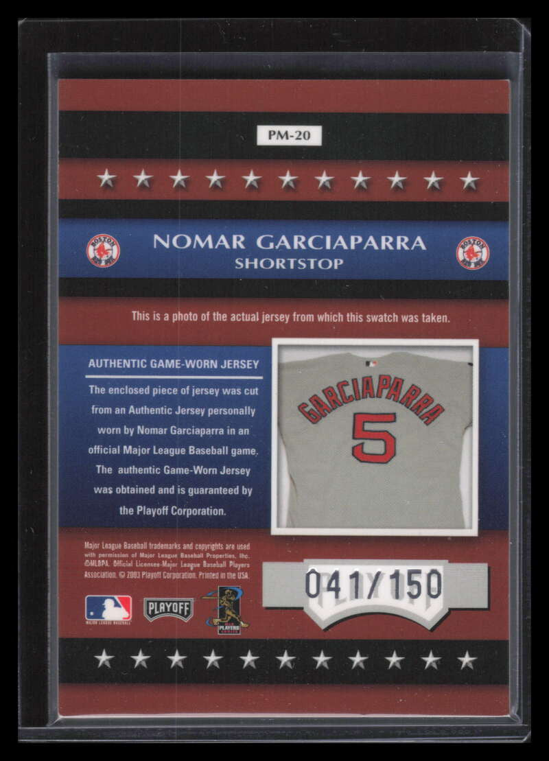 2003 Playoff Prestige Stars of MLB Jersey 20 Nomar Garciaparra Jersey 41/150