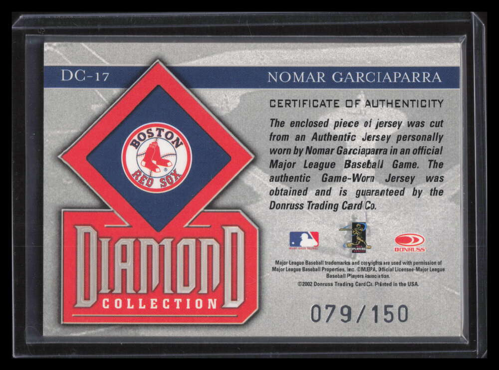 2002 Studio Diamond Collection Artist's Proof 17 Nomar Garciaparra Jersey 79/150