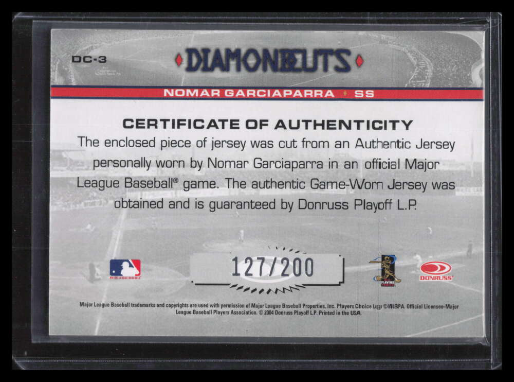 2004 Studio Diamond Cuts Material Jersey 3 Nomar Garciaparra Jersey 127/200