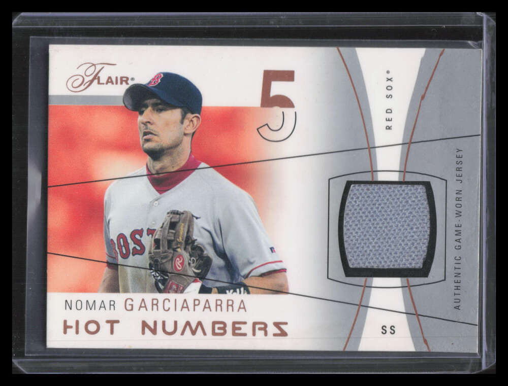 2004 Flair Hot Numbers Game Used Copper NG Nomar Garciaparra Jersey 56/75