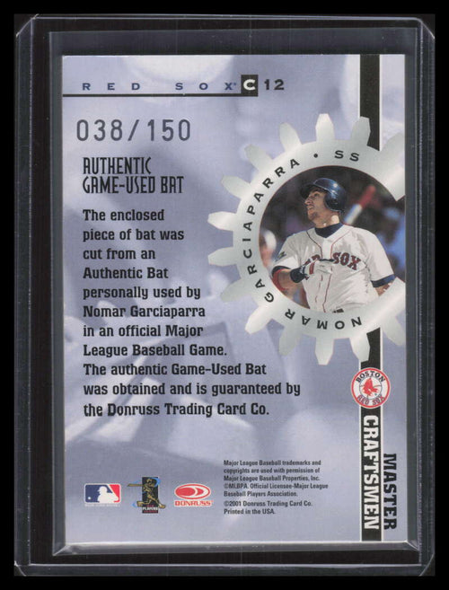 2002 Donruss Best of Fan Club Master Craftsmen c12 Nomar Garciaparra Bat 38/150