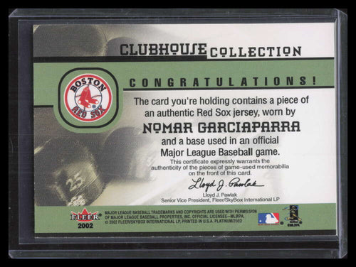 2002 Fleer Platinum Clubhouse Collection Nomar Garciaparra Base Jersey /275 636