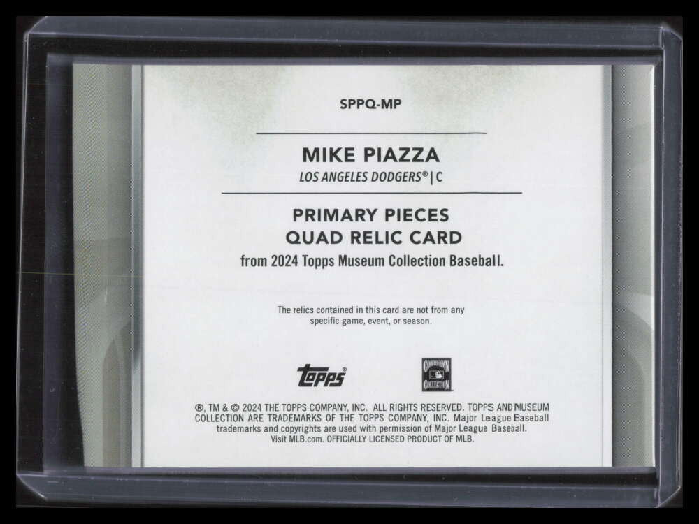 DELETE 160186 2024 Topps Museum Collection Primary Pieces Gold Mike Piazza Quad Bat Jersey /25
