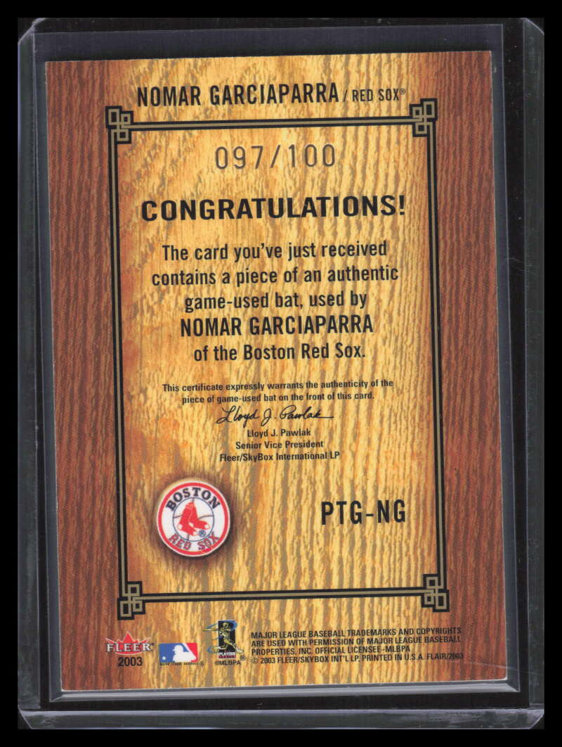 DELETE 160193 2003 Flair Power Tools Bats Gold NG Nomar Garciaparra Bat 97/100
