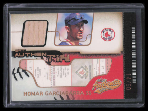 2002 Fleer Authentix Bat AuthenTIX Unripped BANG Nomar Garciaparra Bat 14/50