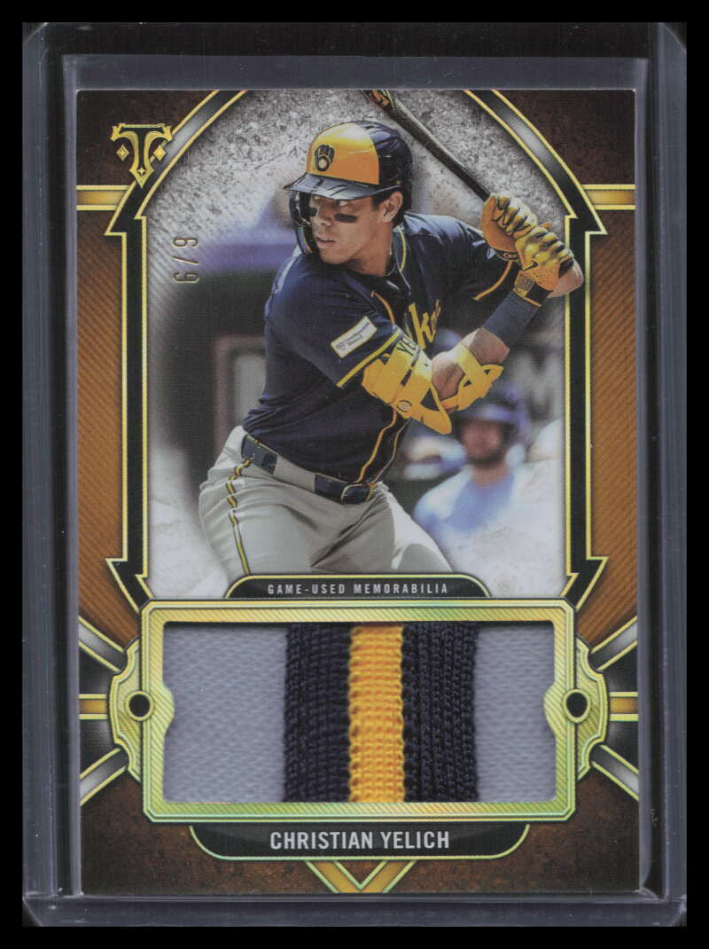 DELETE 160209 2024 Topps Triple Threads Single Jumbo Relics Gold Christian Yelich Patch 6/9