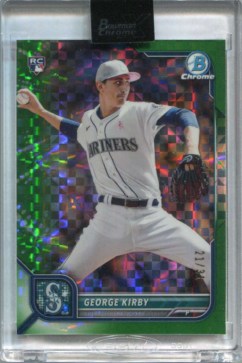 2022 Bowman Chrome X Green X-Fractor 34 George Kirby Rookie 21/31
