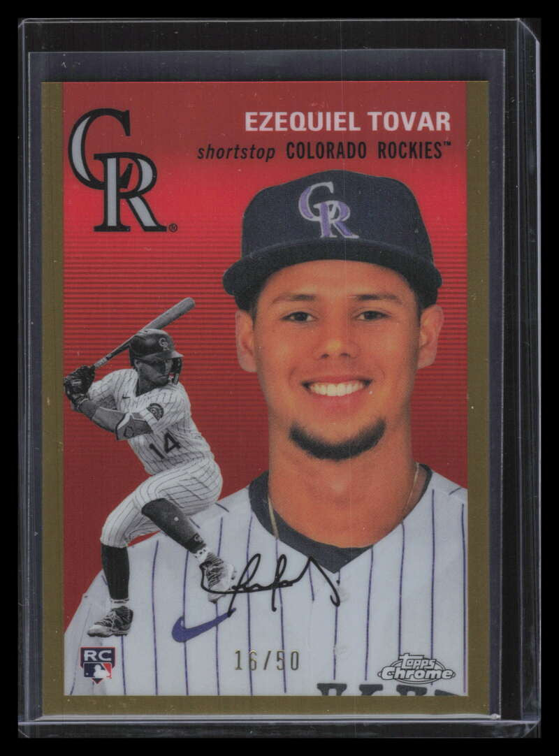 2023 Topps Chrome Platinum Gold Refractor 118 Ezequiel Tovar Rookie 16/50
